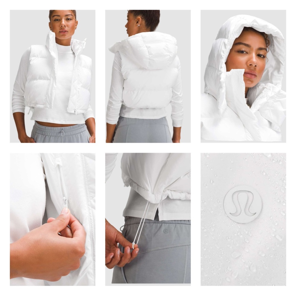 Lululemon Wunder Puff Super-Cropped Vest- White Size 10
